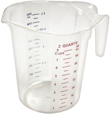  Pmcp-200 Taza Medidora, Policarbonato, 2 Cuartos, Transparente