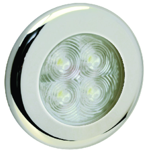 Marine Boat Led Cool White Courtesy Light With Chrome Plated Bezel