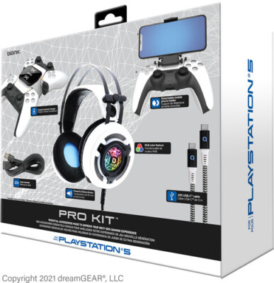 Bionik BNK-9083 PS5 Pro Kit - Essential Accessories - Headset, Charge Base, Cabl
