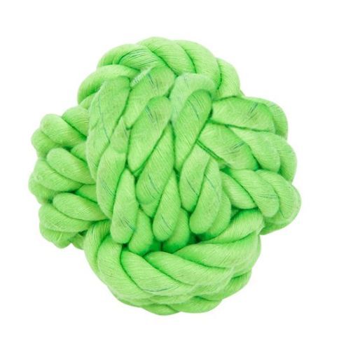 Gioco Per Cani E Cuccioli Palla Pallina Verde Di Corda Dura Intrecciata dfh