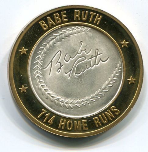 Babe Ruth Collector's Series Silver Token Coin .999 Fine 714 Home