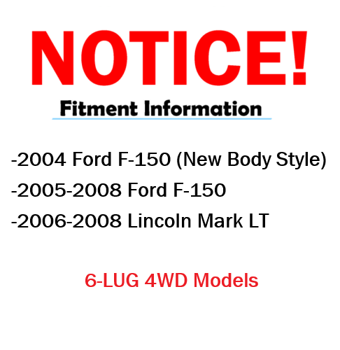 4WD Front Rear Drilled Rotors & Brake Pads for Ford F-150 Lincoln Mark LT 6 Lugs