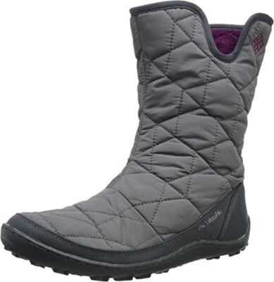 NWOB COLUMBIA WOMEN'S MINX SLIP II OMINI HEAT SNOW BOOT sz 8.5 SHALE RASPBERRY