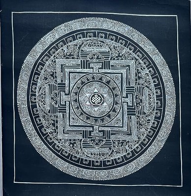 QT Buddhism Bhavechakra Mudra Samsara Wheel of Life Hand Painting Thangka