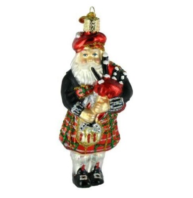 Old World Christmas Glass Blown Ornament, Highland Santa (With OWC Gift Box)