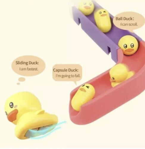 Duck Track Run Race Marble Slide Water Games Set for Kids Toddlers Bath Toys USA