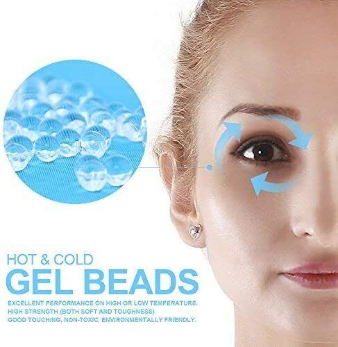 GEL EYE MASK Cold Compress Freezable Beads Cooling Puffy Eyes Pads Headache Face