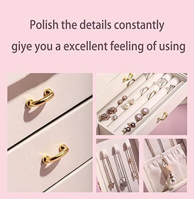 Jewelry Boxes Organizers/Case Large Stand up with 5 Drawers Gift for Women Te...