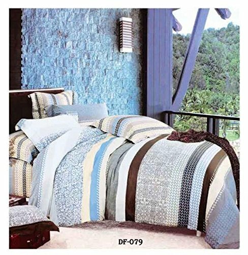 Luxury Modern Striped King Size Bedding Set Duvet Quilt Cover With