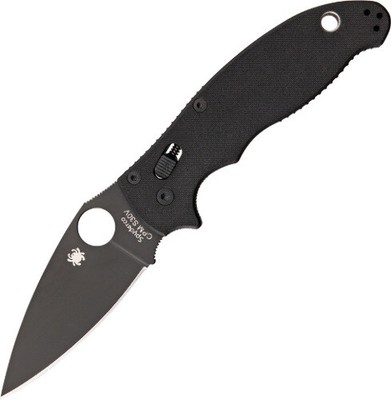 Spyderco Manix 2 Black Knife C101GPBBK2 4 5/8'' closed. 3 3/8'' full-flat ground C