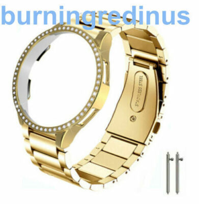 Metal Watch Band+Bling Bumper Case For Samsung Galaxy Watch 5 6 40/44mm Pro 45mm