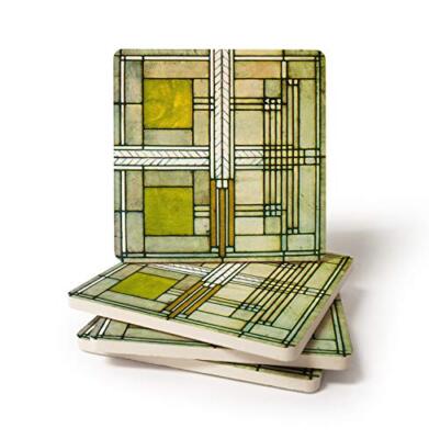 Absorbent Coaster Drinks Frank Lloyd Wright Willits Square Set Of Four