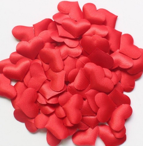 Set 30 Pezzi Cuori Cuoricini In Stoffa Decorativi Decorazione Rossi 3,5cm dfh