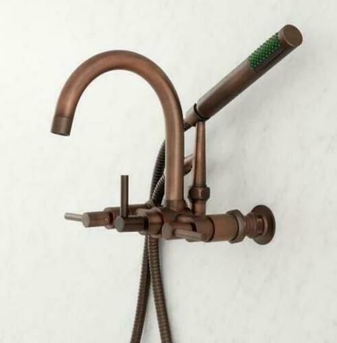 Signature Hardware Sebastian Gooseneck Faucet 2" Couplers, Oil Rubbed Bronze