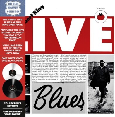 Albert King -Albert Live-White Vinyl-Limited Ed. 2 LP Remaster (PRE SALE -8/30)