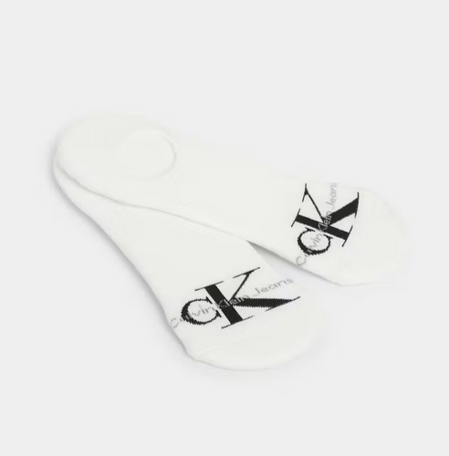 Calvin Klein Men's Cotton Cushion Sneaker Liner Socks 2 Pair White Size 10-13