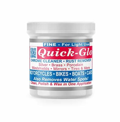 Quick-Glo FINE Light-Use Chrome Cleaner Rust Remover Polish Bike Car Boat 8oz