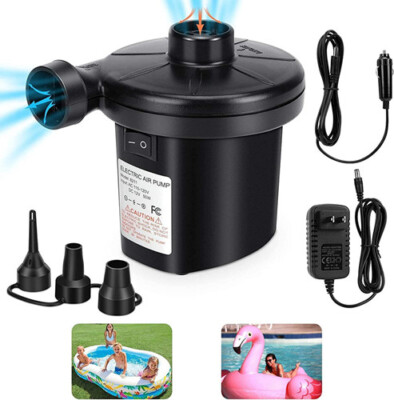 Electric Air Pump 110V AC/12V DC for Inflatables Air Mattress Float Pool Toy US