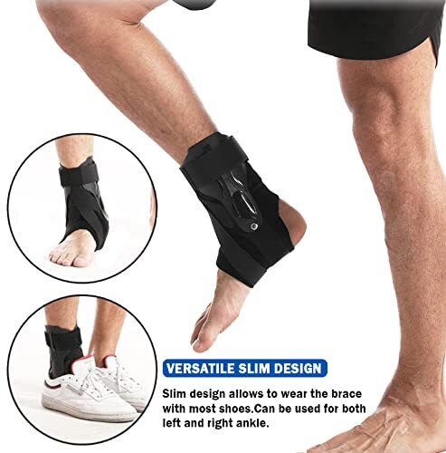 Black Ankle Brace Support Compression Stabilizer Pain Relief Foot Lace Up Wrap X
