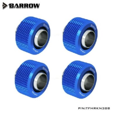 4 Pcs Barrow 10/13 10mm/13mm 3/8'' ID 1/2'' OD Soft Tubing Fitting TFHRKN38B Blue