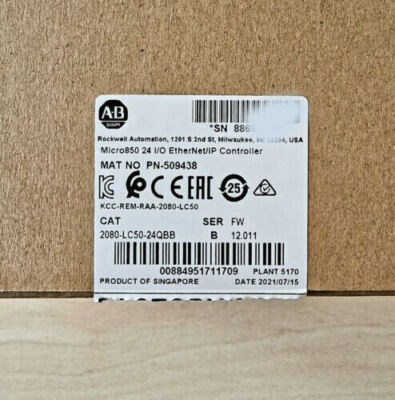 NEW AB 2080-LC50-24QBB Micro850 Ethernet I/P Controller Sealed 2080LC5024QBB