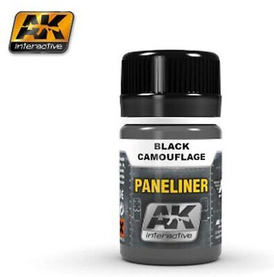 AK Interactive AKI-2075 Air Series: Panel Liner Black Camouflage Enamel Paint