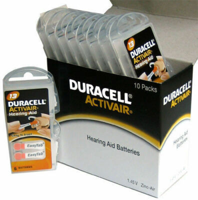 Duracell Activair Hearing Aid Batteries: Size 13 (60 Batteries)  Fresh Exp:2027