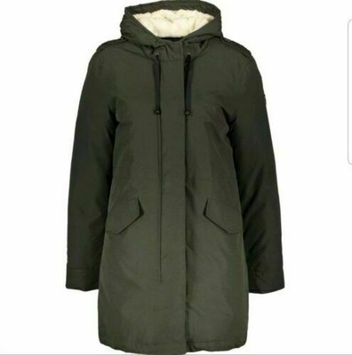New WRANGLER Olive Green Padded Ivy Parka Winter Coat Size M uk10/12 rrp£180
