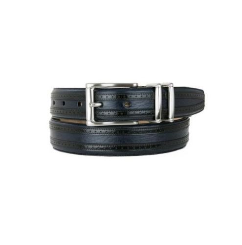 Mezlan Leather Belt Mens 42 Brown Braided Inlay Silver-Tone  display picture 2