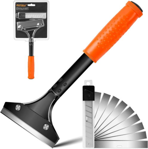DIYSELF Razor Blade Scraper, Floor Scraper Tool for Cleaning, Orange