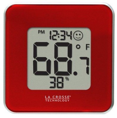 La Crosse Technology 302-604R-TBP Red Indoor Digital Thermometer and Hygrometer