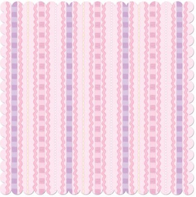 Creative Imaginations 12'' x 12''  Scrapbook Paper Pink Stripe Die Cut Bella