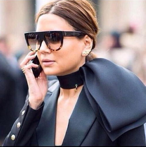 CELINE inspired Flat Top Tortoise Shell Brown Lense Oversized Kim Kardashian Sunglasses Brand