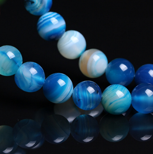 Charm 8mm blue bead Natural Smooth Round Loose Beads