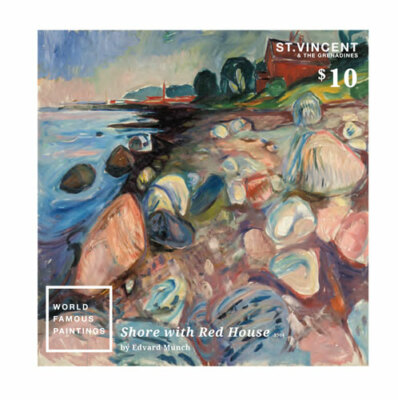 St. Vincent 2014 - Famous Paintings, Shore with Red House, Munch - S/S - MNH