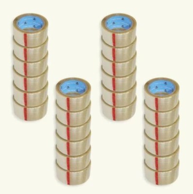24 Rls Clear Carton Sealing Packing Tape 3''x100 m, Recycled PET Tape 1.2 Mil