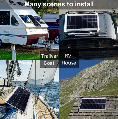 280W Watt 18V Solar Panel Flexible Power Mono Camping Home RV Battery Charge US