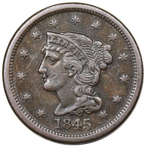1839 N-8 Head of 40 Braided Hair Large Cent Coin 1c | eBay