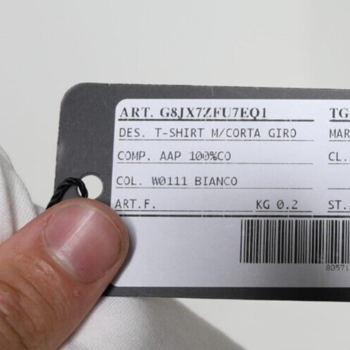 DOLCE & GABBANA DOLCE & GABBANA T-SHIRT WHITE LOGO EMBOSSED COTTON CREWNECK IT50/US40/L 720USD