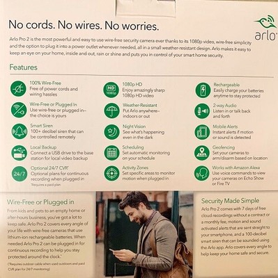 Arlo Pro 2 Wifi 1080P HD Wire Free 5 Camera Security System