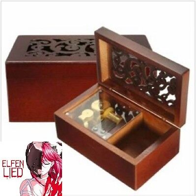 Solid Wood Miniature Hollow Music Box Jewelry Box: Elfen Lied - Lilium
