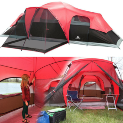 Three room tent top with screened porch