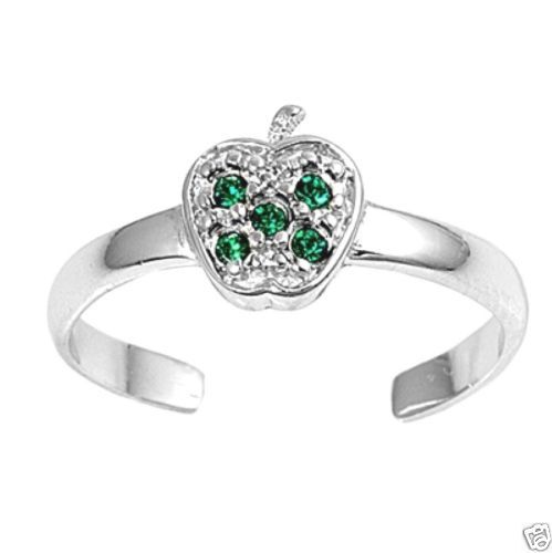 Rhodium Plated Cubic Zirconia Fashion Toe Rings