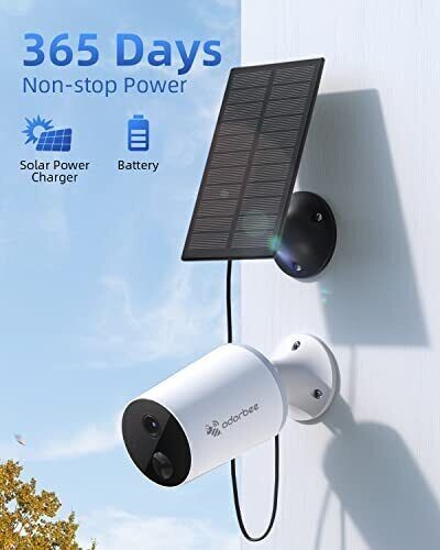 Security Cameras Wireless Outdoor with Solar Panel 1080p WiFi Camera Recharge