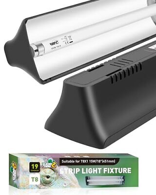 T8 Reptile Light Fixture Combo Kit 15W (New Upgrade), UVB Reptile Light Fixtu...