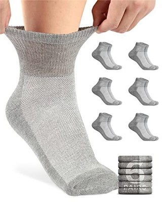 For Men & Women | 6 Pairs Wide Non Binding Sock...