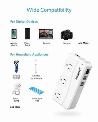 BESTEK 200W Power Inverter DC 12V to 110V AC Inverter with 4.2A 4-Port USB Car