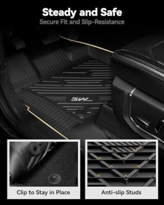 3W Floor Mats For Ford F250 F350 F450 Super Duty 2017-2024 CrewCab with Storage