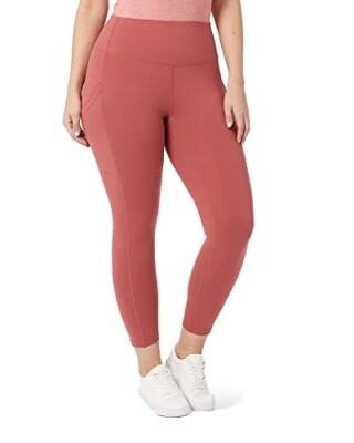 Danskin Women's Performance Legging with Side Pockets,  Rose, Size L