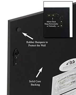 Large Flat Framed Wall Mirror with 2 Inch Edge Beveled Mirror Frame | Premium |